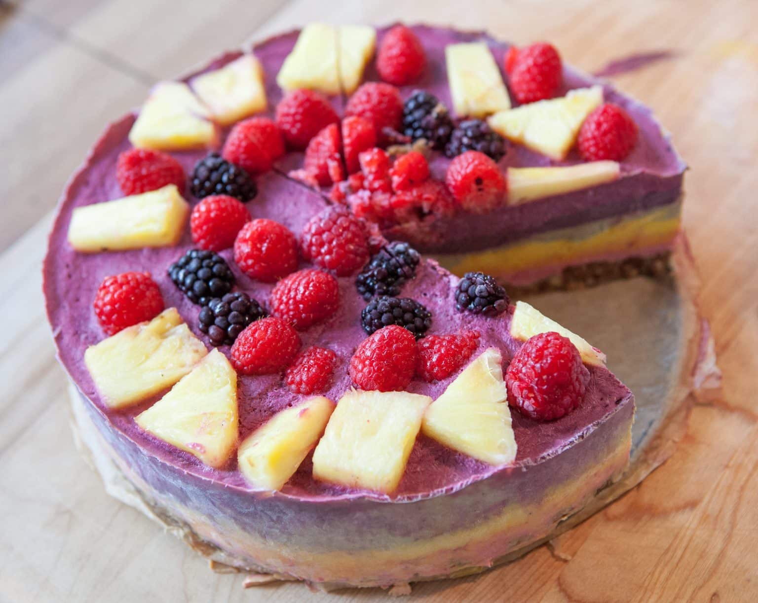 Toaster OvenBaked Rainbow Cheesecake