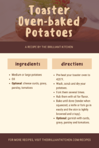 How to Bake Potatoes in a Toaster Oven 1