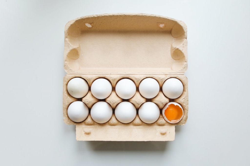 Egg carton to be reused or recycled