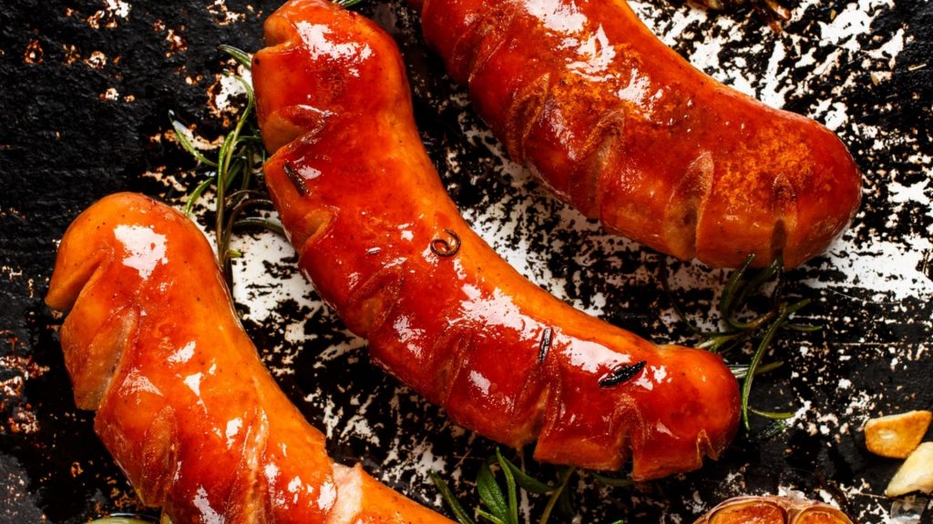 Oktoberfest Sausages Roasted in a Toaster Oven