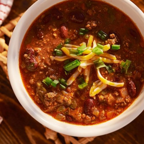 Texas Roadhouse Chili with Cheddar Cheese in Toaster Oven