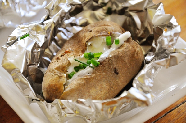 Baked Potato in Air Fryer with Foil