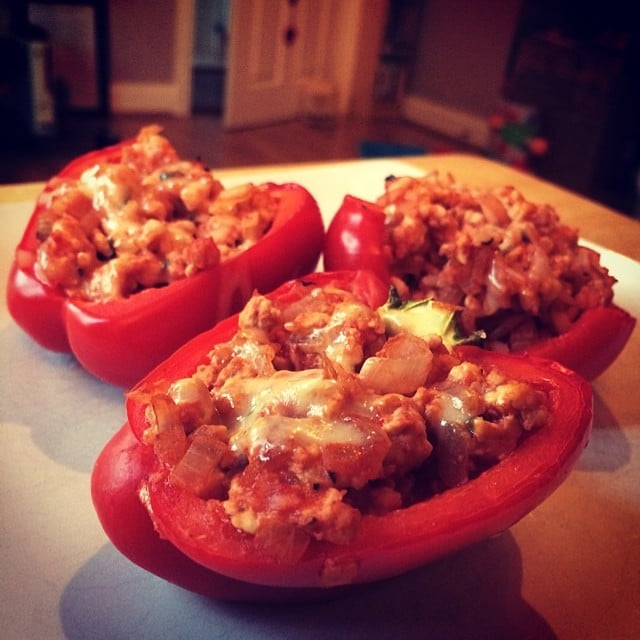 Microwave stuffed peppers