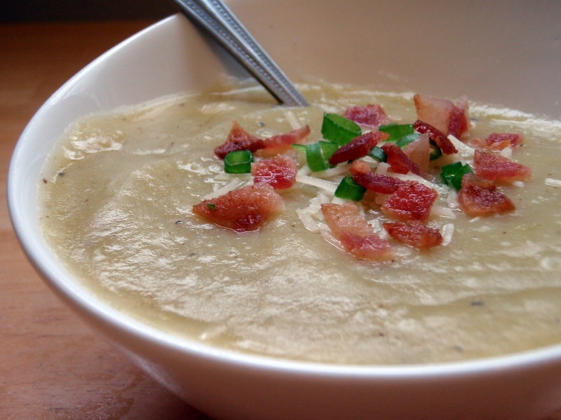 Make Potato Leek Soup using Slow Cooker