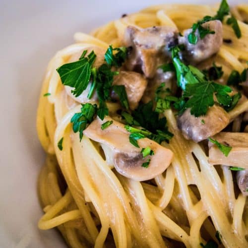 Mushroom Pasta With Goat Cheese