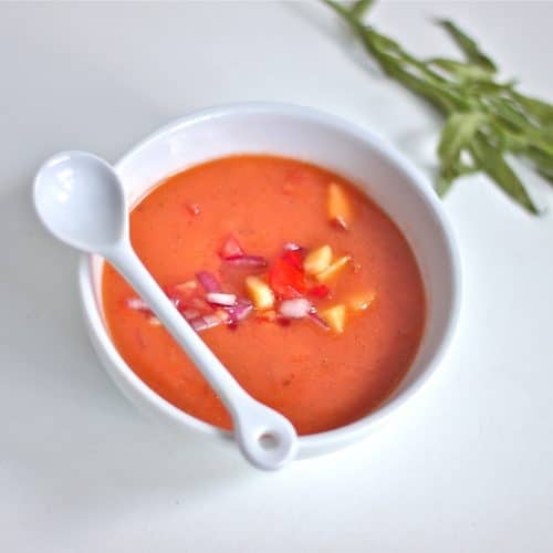 Tomato Peach Gazpacho